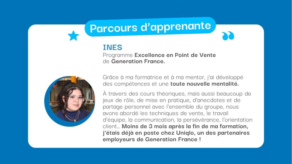 Temoignage Ines alumni Generation France